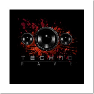 Dark Techno Hard Rave EDM Speaker Posters and Art